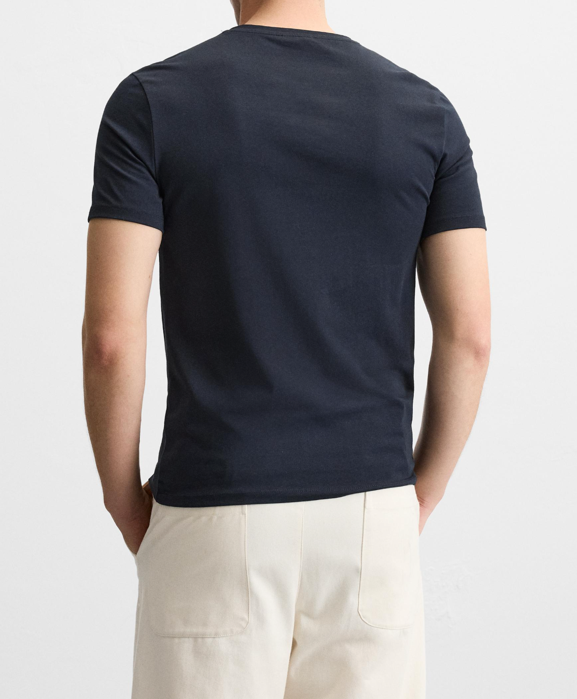 T-SHIRT BASIQUE SLIM FIT BLEU MARINE